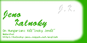 jeno kalnoky business card